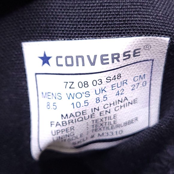 Converse All Star Canvas High Top Sneaker Black - Picture 7 of 8
